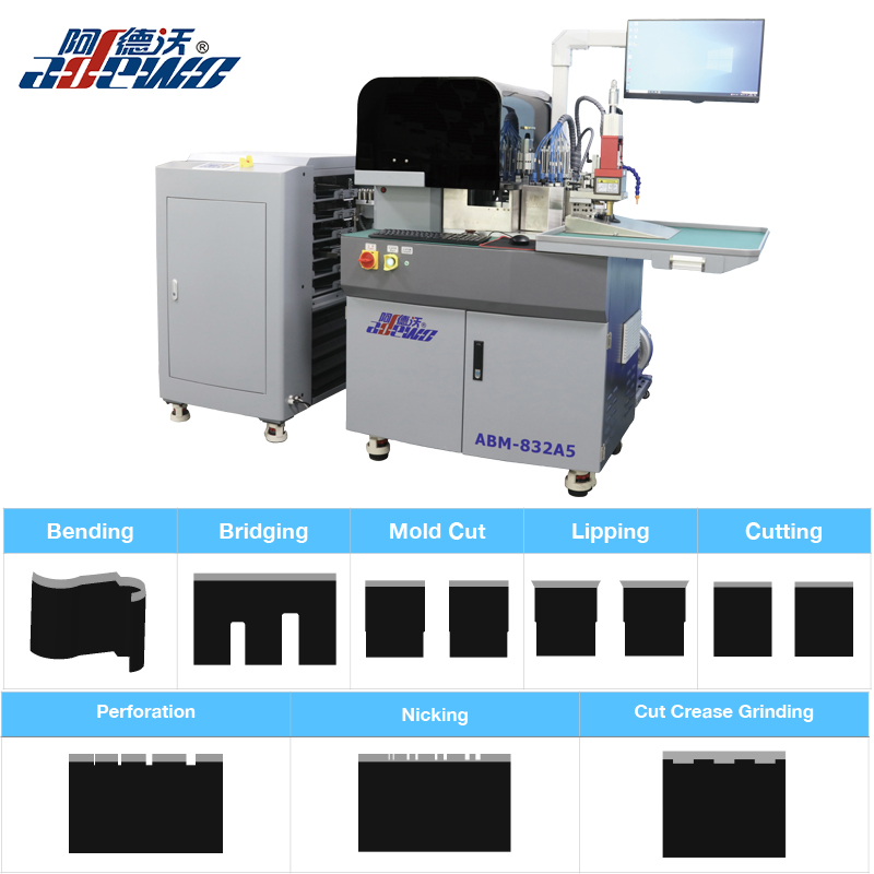 Samodejni upogibni stroj za rezanje gub za karton